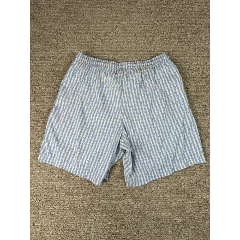 Birddogs Men L Blue White Stripe Hummingbird Lined Gym Athletic Shorts 6